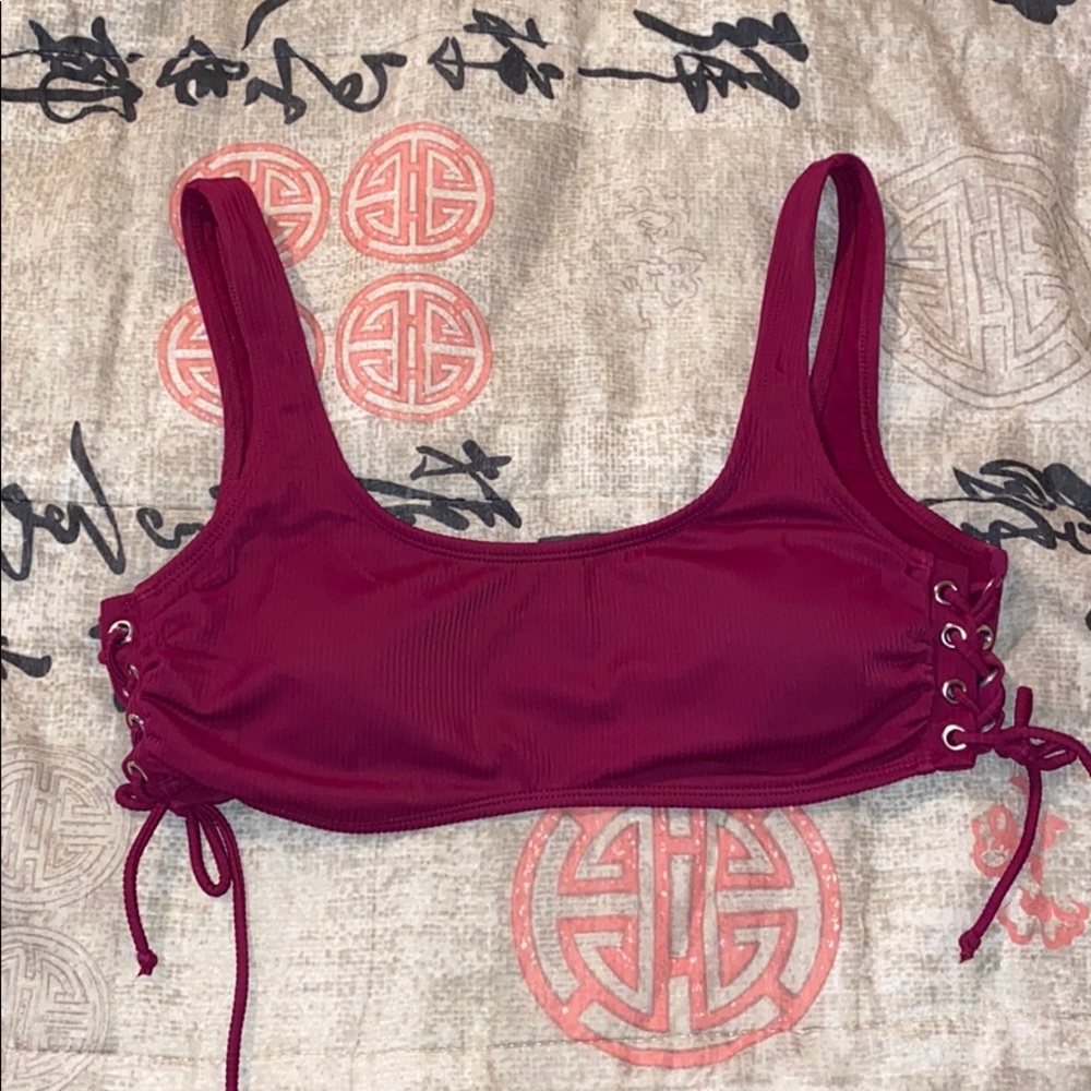 Maroon bikini top